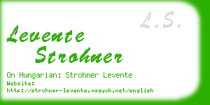 levente strohner business card